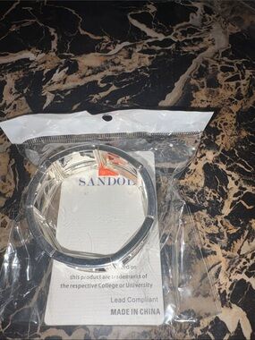 SANDOL Silver Tone Hinged Bangle Bracelet - Silver Texas Longhorn